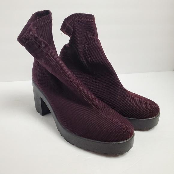 Topshop Purple Sock Ankle Boots Made In 